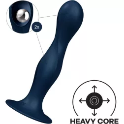   Satisfyer – Double Ball-R szilikon dildó belső ballasztgolyókkal (kék)
