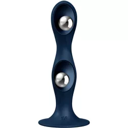   Satisfyer – Double Ball-R szilikon dildó belső ballasztgolyókkal (kék)