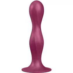   Satisfyer – Double Ball-R szilikon dildó belső ballasztgolyókkal (piros)