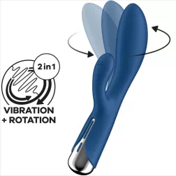   Satisfyer Spinning Rabbit 1. klitoriszágas vibrátor, rotáló fejrésszel (kék)