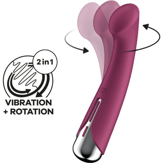 Satisfyer Spinning G-Spot 1. vibrátor, rotáló fejrésszel (piros)