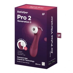 Satisfyer Pro 2. léghullámos csiklóizgató, vibrációval (bordó) (3. generációs) (APP-os)