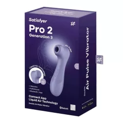   Satisfyer Pro 2. léghullámos csiklóizgató, vibrációval (lila) (3. generációs) (APP-os)