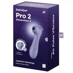   Satisfyer – Pro 2. léghullámos csiklóizgató, vibrációval (lila) (3. generációs)