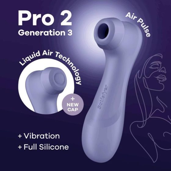 Satisfyer Pro 2. léghullámos csiklóizgató, vibrációval (lila) (3. generációs)