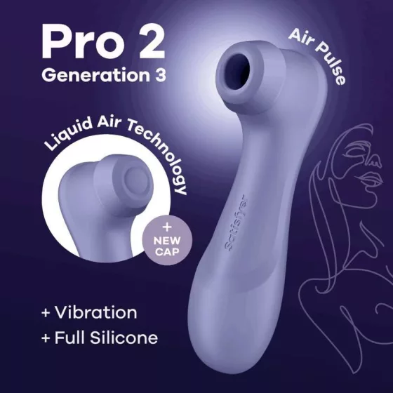 Satisfyer – Pro 2. léghullámos csiklóizgató, vibrációval (lila) (3. generációs)