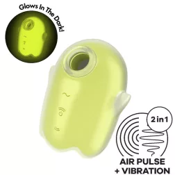   Satisfyer Glowing Ghost léghullámos csiklóizgató, vibrációval (sárga)