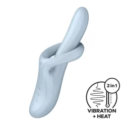   Satisfyer Heat Flex 4 vibrátor, melegítő funkcióval, rotációval (kék)