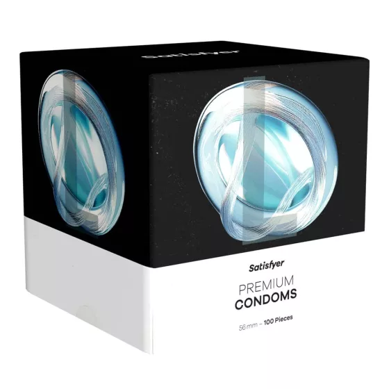 Satisfyer Premium Condoms 56. - 100 db egyedi méretű óvszer (56 mm - L méret)