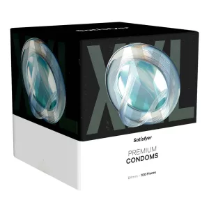 Satisfyer Premium Condoms 64. - 100 db egyedi méretű óvszer (64 mm - XXL méret).
