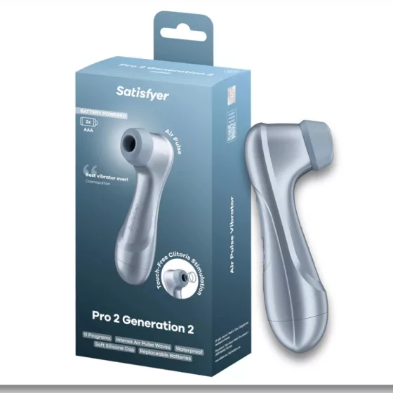 Satisfyer – Pro 2. léghullámos csiklóizgató (elemes, kék) (2. generációs)