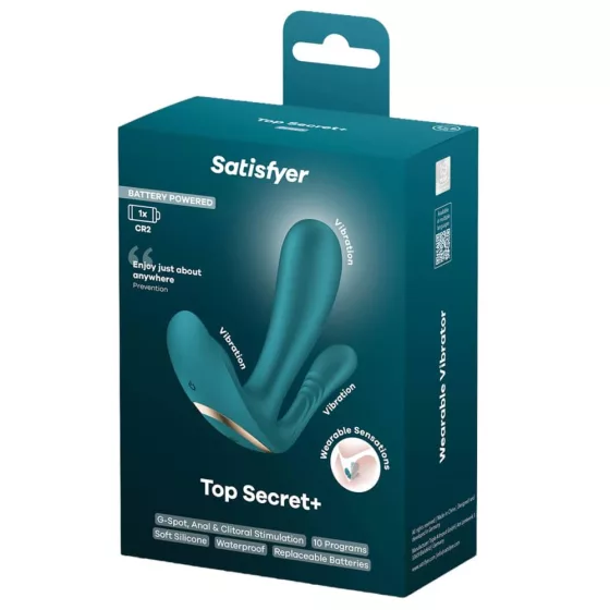 Satisfyer – Top Secret+ hárommotoros vibrátor (zöld - elemes)