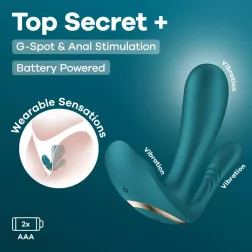   Satisfyer – Top Secret+ hárommotoros vibrátor (zöld, elemes)