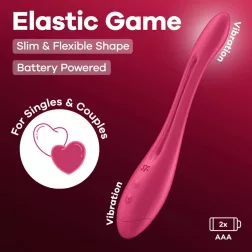   Satisfyer – Elastic Game flexibilis szárú duplavibrátor (rózsaszín - elemes)