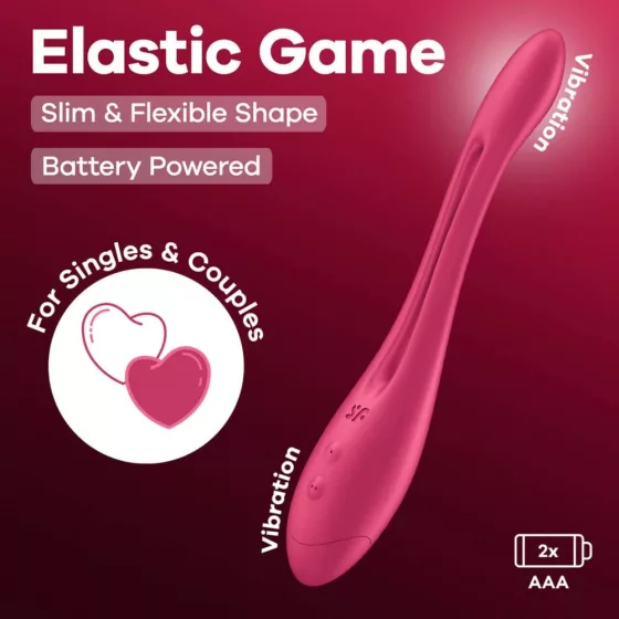Satisfyer – Elastic Game flexibilis szárú duplavibrátor (rózsaszín - elemes)