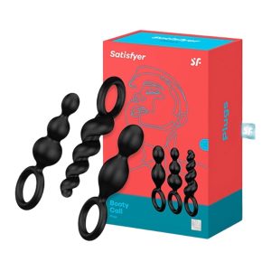 Satisfyer Plugs Booty Call 3 db-os análdildó szett (fekete)