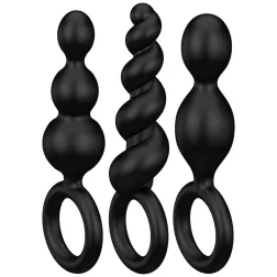   Satisfyer – Plugs Booty Call 3 darabos anál dildó szett (fekete)