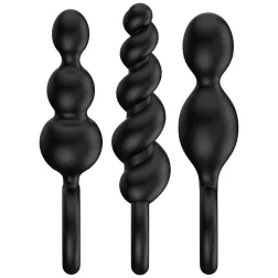   Satisfyer – Plugs Booty Call 3 darabos anál dildó szett (fekete)