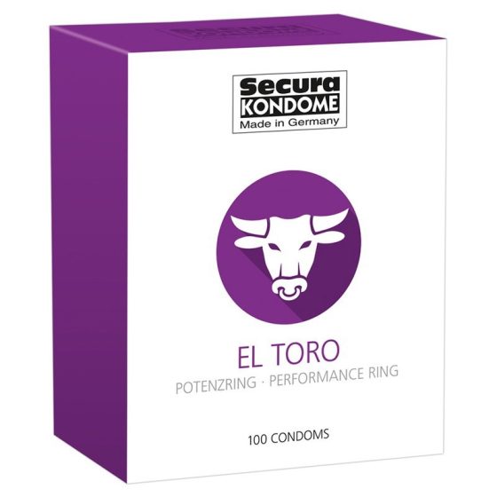 Secura El Toro óvszer, potenciagyűrűvel (100 db)