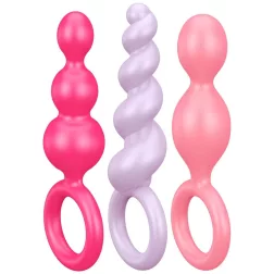  Satisfyer – Plugs Booty Call 3 darabos anál dildó szett (színes)