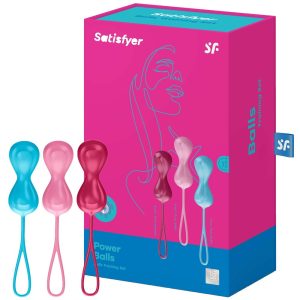 Satisfyer Power Balls 3 db-os ballasztos, gésagolyó szett (dupla)