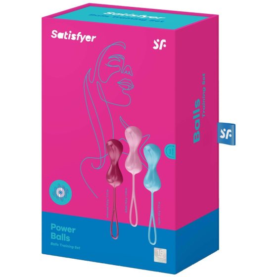 Satisfyer Power Balls 3 db-os ballasztos, gésagolyó szett (dupla)