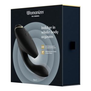 Womanizer Duo 2. vibrátor, léghullámos csiklóizgatóval (fekete)