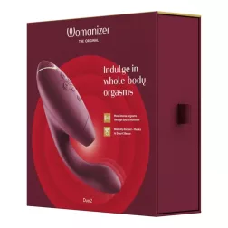   Womanizer – Duo 2. vibrátor léghullámos csiklóizgatóval (bordó)