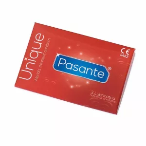 Pasante – Unique latexmentes óvszer (60 mm, 3 db)