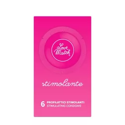 Love Match – Stimolante redőzött óvszer (6 db)