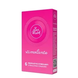 Love Match – Stimolante redőzött óvszer (6 db)