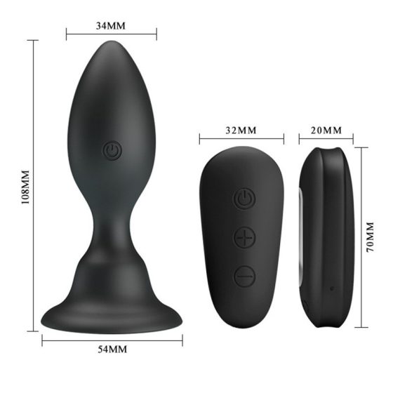 Mr. Play tapadótalpas anál vibrátor távirányítóval (kúpos)