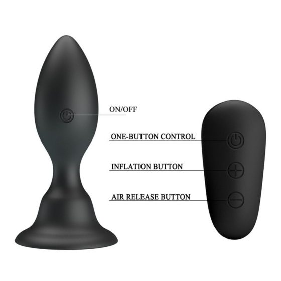 Mr. Play tapadótalpas anál vibrátor távirányítóval (kúpos)