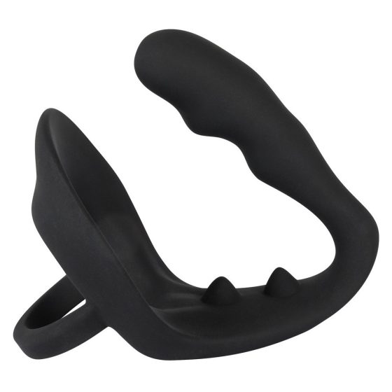 Black Velvet hullámos análdildó pénisz- és heregyűrűvel