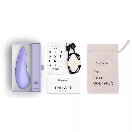 Womanizer Enhance léghullámos csiklóizgató, vibrációval (lila)