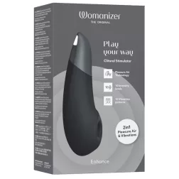   Womanizer Enhance léghullámos csiklóizgató, vibrációval (fekete)