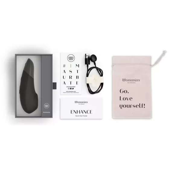 Womanizer – Enhance léghullámos csiklóizgató, vibrációval (fekete)