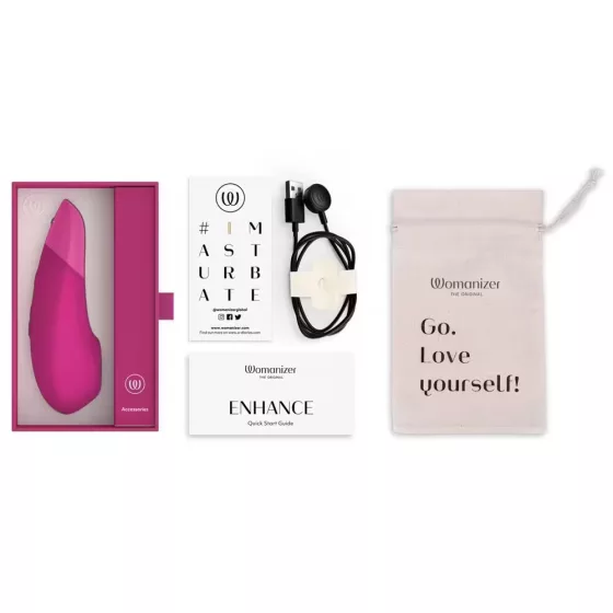 Womanizer – Enhance léghullámos csiklóizgató, vibrációval (rózsaszín)