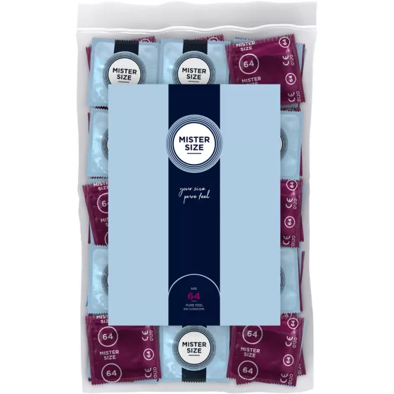 Mister Size – 64 - 100 db egyedi méretű, extra vékony óvszer (64 mm)