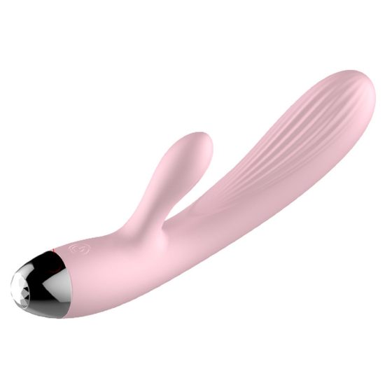 B-Series vibrátor/pulzátor, csiklóizgató ággal, melegítő funkcióval (rózsaszín)