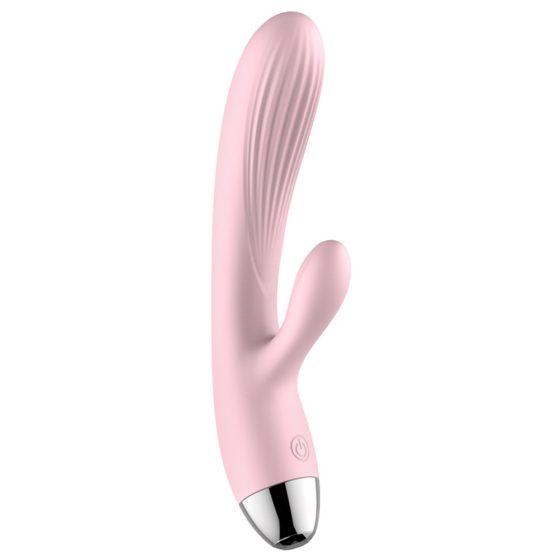 B-Series vibrátor/pulzátor, csiklóizgató ággal, melegítő funkcióval (rózsaszín)