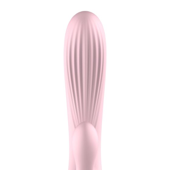 B-Series vibrátor/pulzátor, csiklóizgató ággal, melegítő funkcióval (rózsaszín)