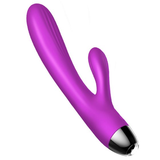 B-Series vibrátor/pulzátor, csiklóizgató ággal, melegítő funkcióval (lila)