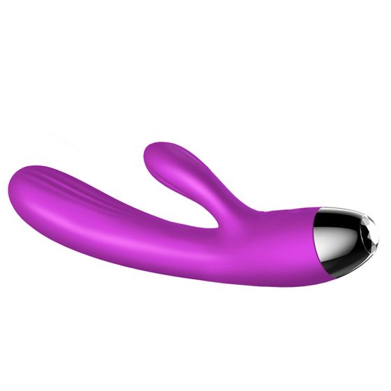 B-Series vibrátor/pulzátor, csiklóizgató ággal, melegítő funkcióval (lila)