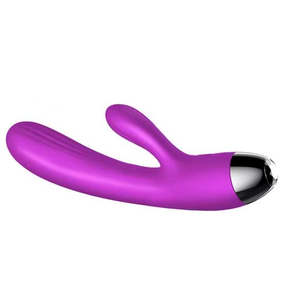B-Series vibrátor/pulzátor, csiklóizgató ággal, melegítő funkcióval (lila)