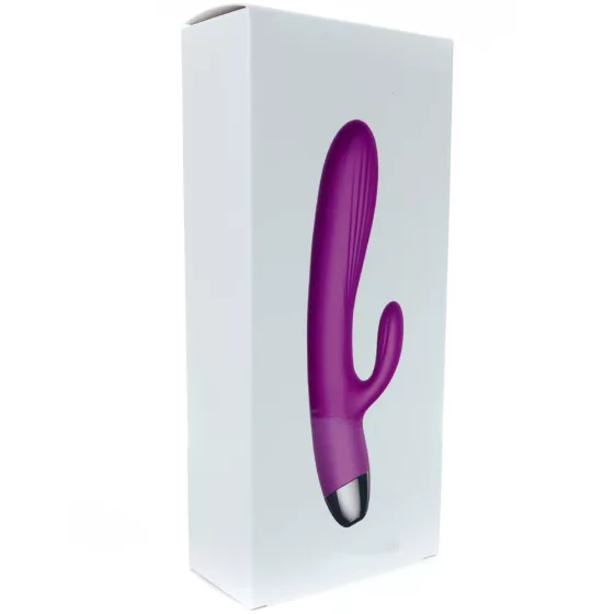 B-Series vibrátor/pulzátor, csiklóizgató ággal, melegítő funkcióval (lila)