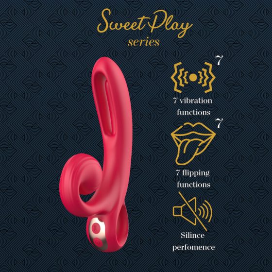 Sweet Play A4 vibrátor, mozgó szárrésszel és csiklóizgatóval
