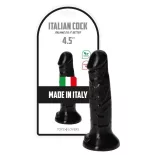 Italian Cock – tapadótalpas dildó (4,5", fekete)