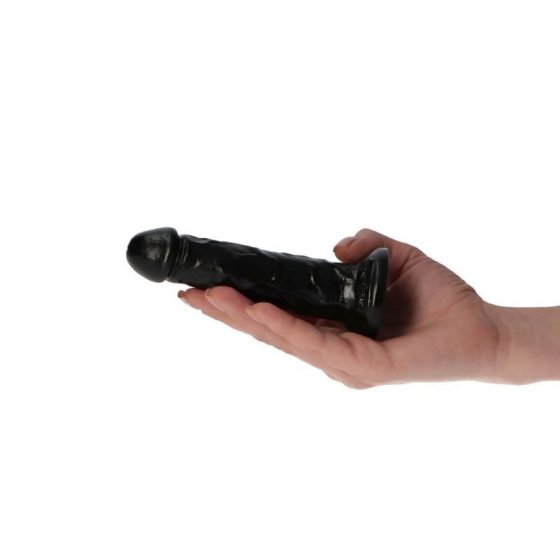 Italian Cock tapadótalpas dildó (4,5" - fekete)