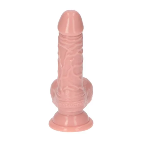 Italian Cock – tapadókorongos dildó herékkel (4", világos bőrszín)
